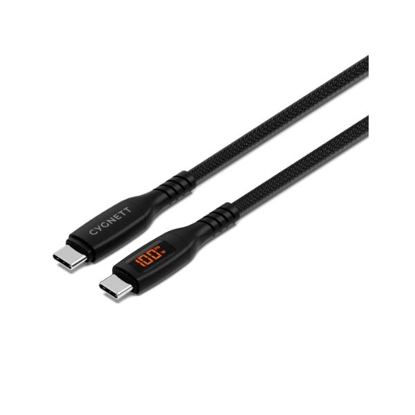 Cygnett Unite Intelli-Cable USB-C with LED Display 1M Black