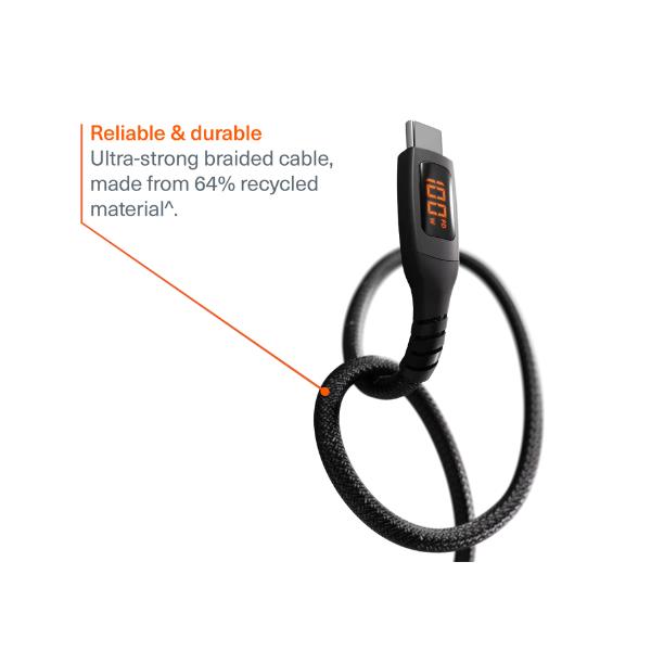 Unite Intelli-Cable USB-C with LED Display 1M Black 3
