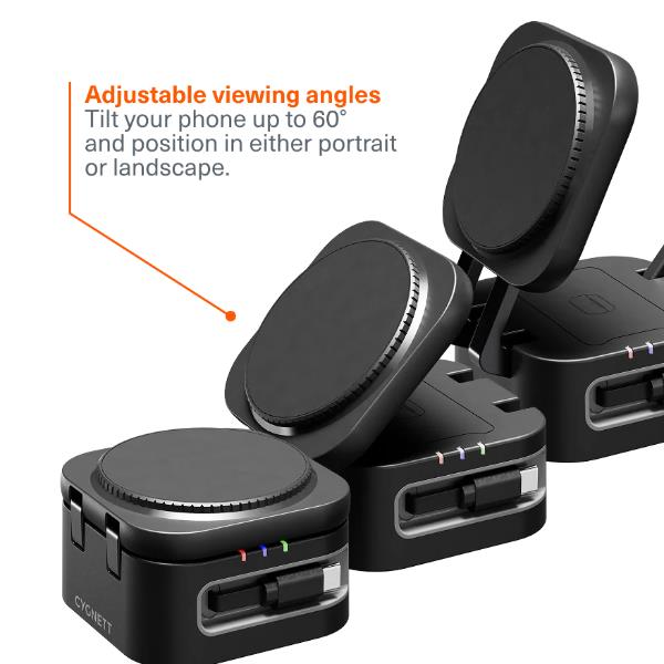 Caricabatterie wireless pieghevole 3 in 1 con cavo retrattile 3