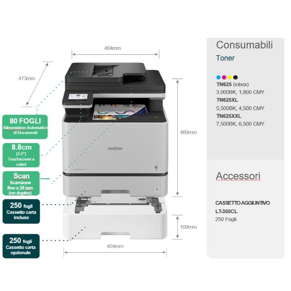Stampante Multifunzione Laser a colori Brother DCPL8630CDW 7