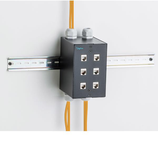 Distributore a binario top-hat in rame, 6 porte, nero 2