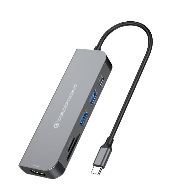 DOCKING STATION 6-in-1 USB 3.2 Gen.1 - USB 3.0 x 2, 60W USB PD, HDTV, SD, TF/MicroSD 2
