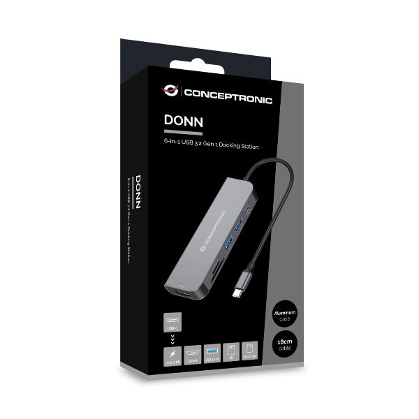 DOCKING STATION 6-in-1 USB 3.2 Gen.1 - USB 3.0 x 2, 60W USB PD, HDTV, SD, TF/MicroSD 4