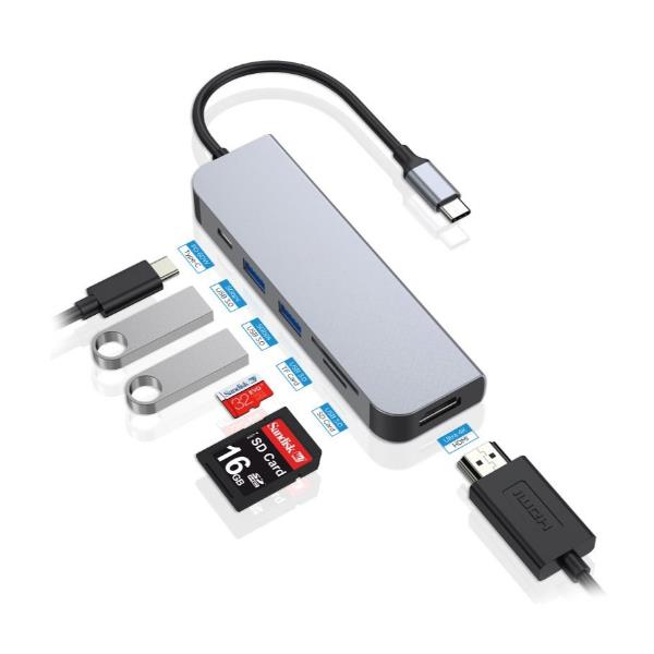 DOCKING STATION 6-in-1 USB 3.2 Gen.1 - USB 3.0 x 2, 60W USB PD, HDTV, SD, TF/MicroSD 5