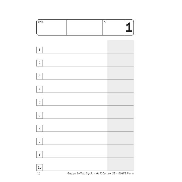 DATA UFFICIO Comande a righe - blocco 25/25 copie autoricalcanti (conf.10)