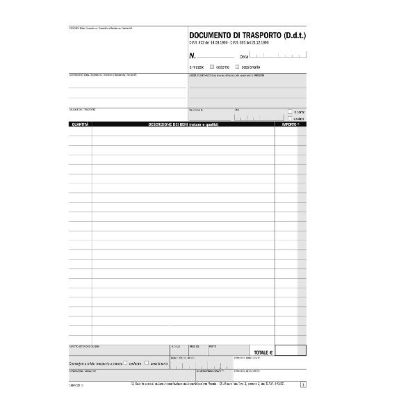 DATA UFFICIO Documento di trasporto