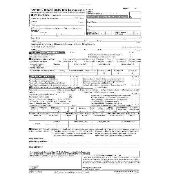 DATA UFFICIO Rapporto di controllo