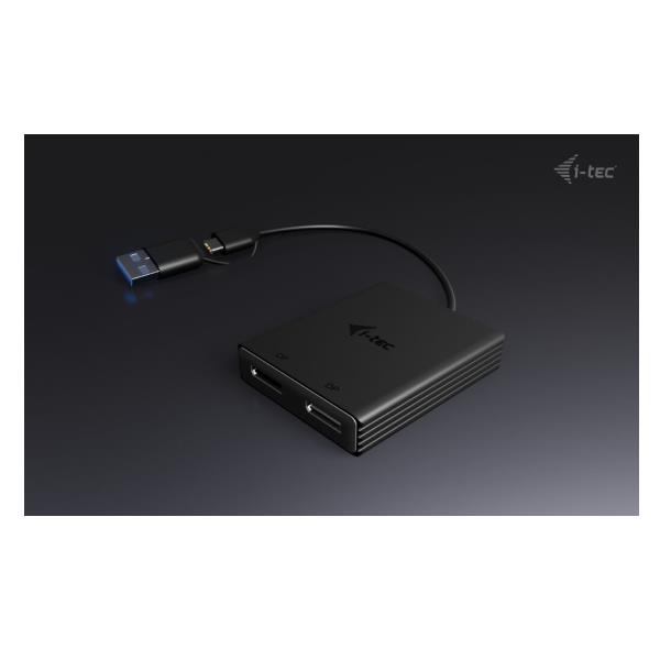 I-TEC Adattatore Video Universale USB-A/USB-C a Doppio Monitor Display Port 4K (2xDP)