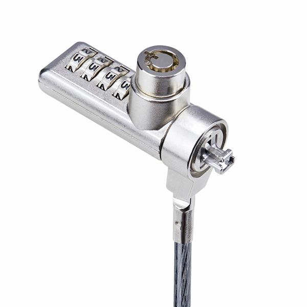 Cavo di Sicurezza per Notebook a duplice accesso da 2m, con chiave identica e a combinazione per dispositivi K-Slot, cavo d'acciaio antifurto per laptop 14
