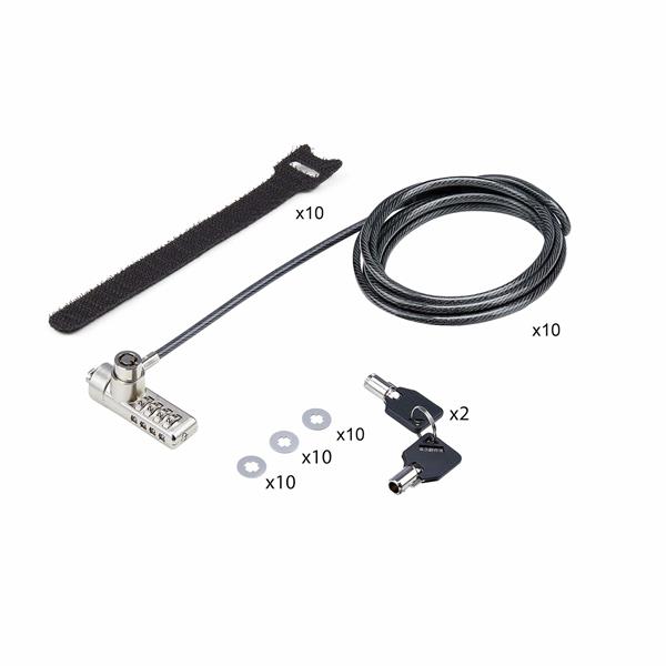 Cavo di Sicurezza per Notebook a duplice accesso da 2m, con chiave identica e a combinazione per dispositivi K-Slot, cavo d'acciaio antifurto per laptop 15