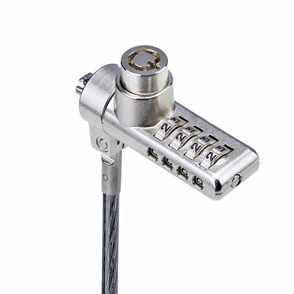 Cavo di Sicurezza per Notebook a duplice accesso da 2m, con chiave identica e a combinazione per dispositivi K-Slot, cavo d'acciaio antifurto per laptop 6
