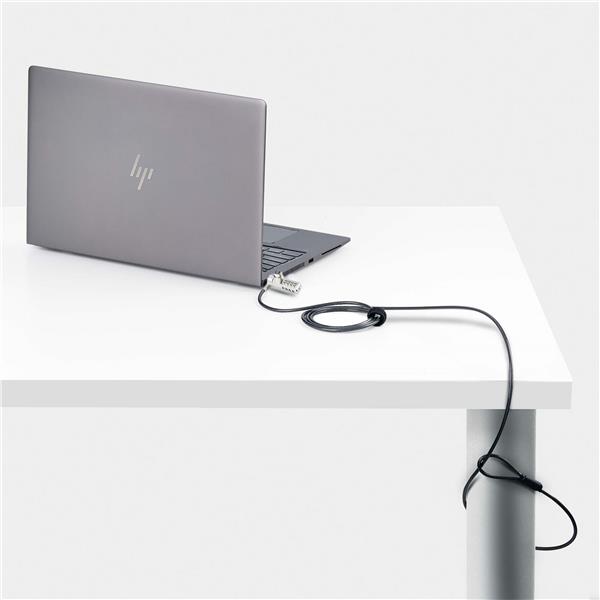 Cavo di Sicurezza per Notebook a duplice accesso da 2m, con chiave identica e a combinazione per dispositivi K-Slot, cavo d'acciaio antifurto per laptop 8