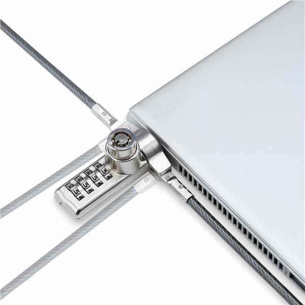 Cavo di Sicurezza per Notebook a duplice accesso da 2m, con chiave identica e a combinazione per dispositivi K-Slot, cavo d'acciaio antifurto per laptop 9