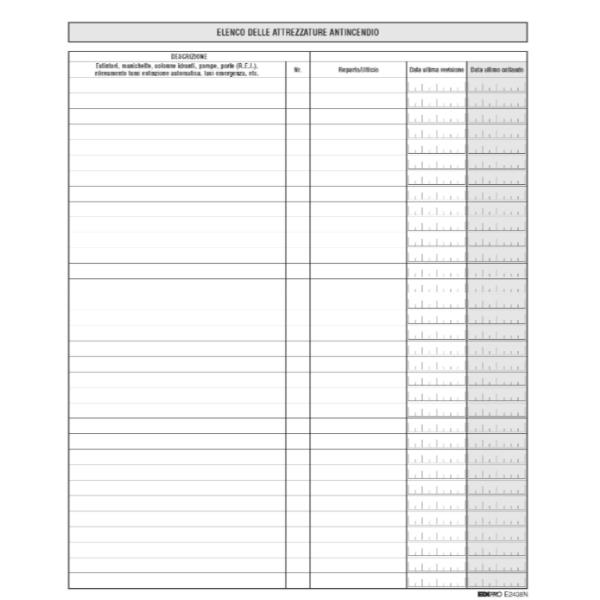 REGISTRO CONTROLLI E MANUTENZIONE ATTREZZATURE ANTINCENDIO 3
