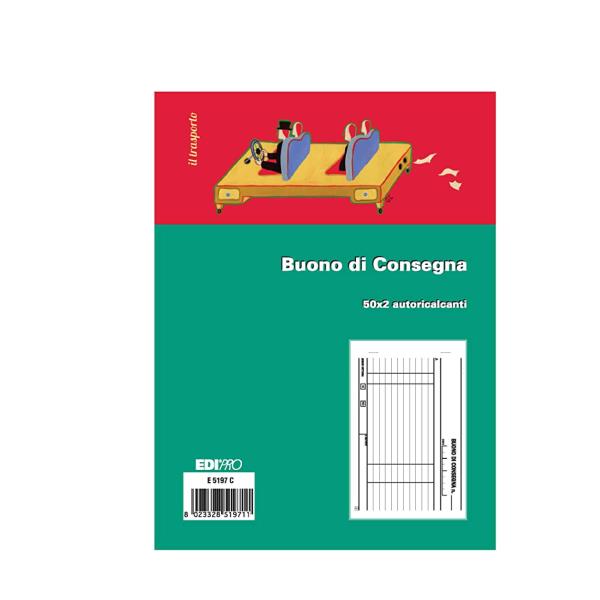 EDIPRO BLOCCO BUONO DI CONSEGNA 50X2 AUTORICALCANTE F.TO 12X17,5