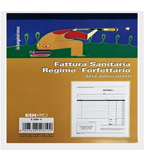 BLOCCO FATTURA SANITARIA REGIME FORFETTARIO 50X2 2