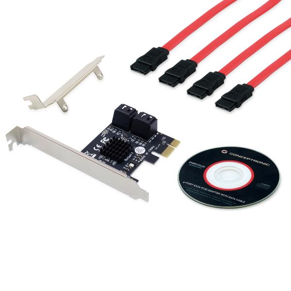 ADATTATORE PCI-e 4-PORTE SATA con Cavo SATA 2