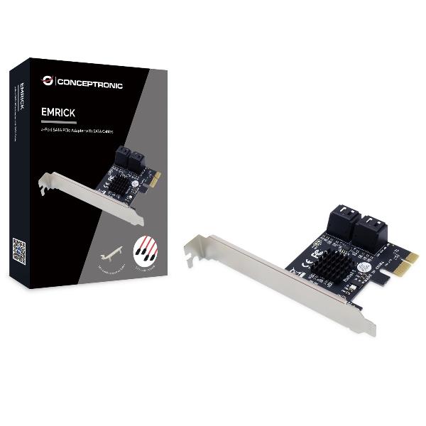 ADATTATORE PCI-e 4-PORTE SATA con Cavo SATA 4