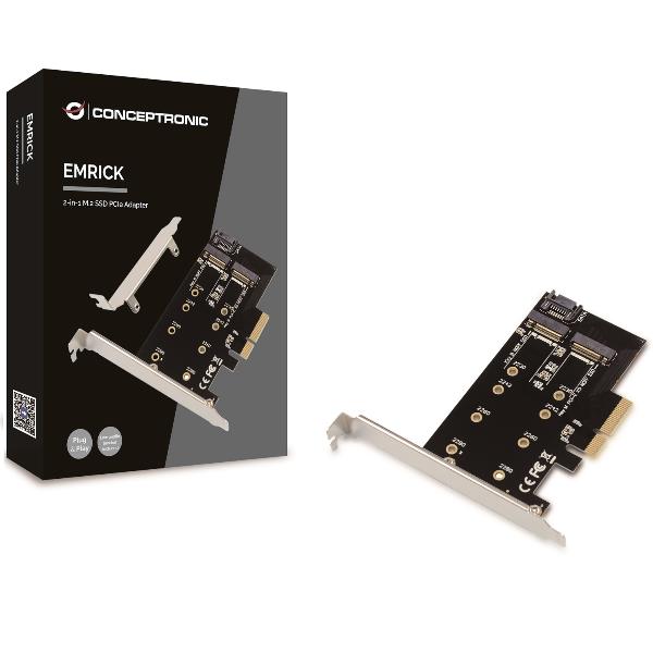 ADATTATORI PCIe 2-in-1 M.2 SSD SATA NVMe 4