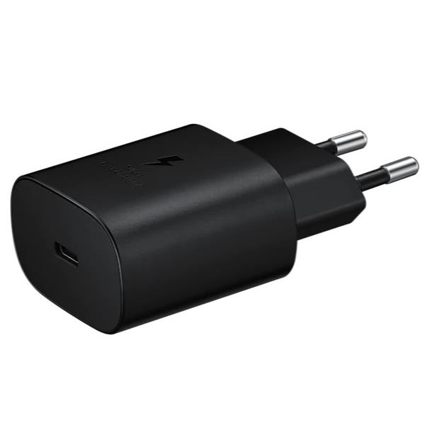 SAMSUNG CELLULARI WALL CHARGER 25W TYPEC BLACK NO CAVO