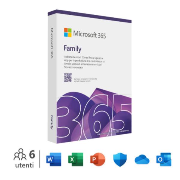 MICROSOFT M365 Family Italian EuroZone Subscr 1YR Medialess FY25H2