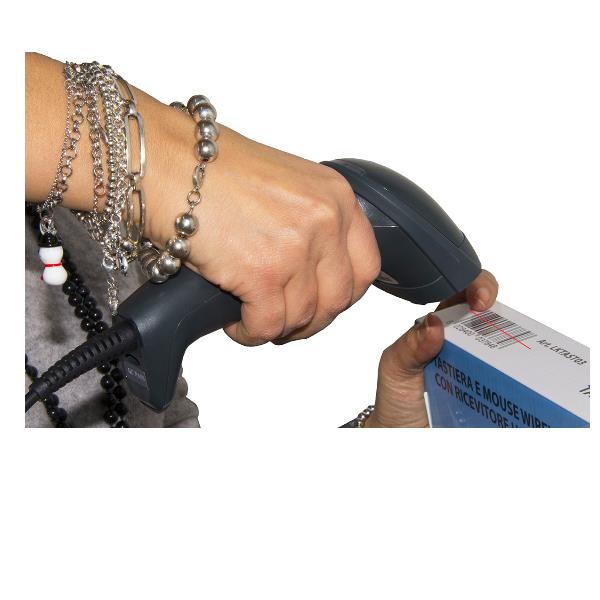 LETTORE CODICI A BARRE PER CODICI 1D E 2D (QR FATTURA ELETTRONICA) CON CAVO USB 5