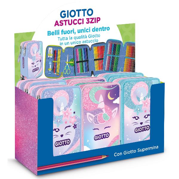 GIOTTO ASTUCCIO 3 ZIP CANDY CAT