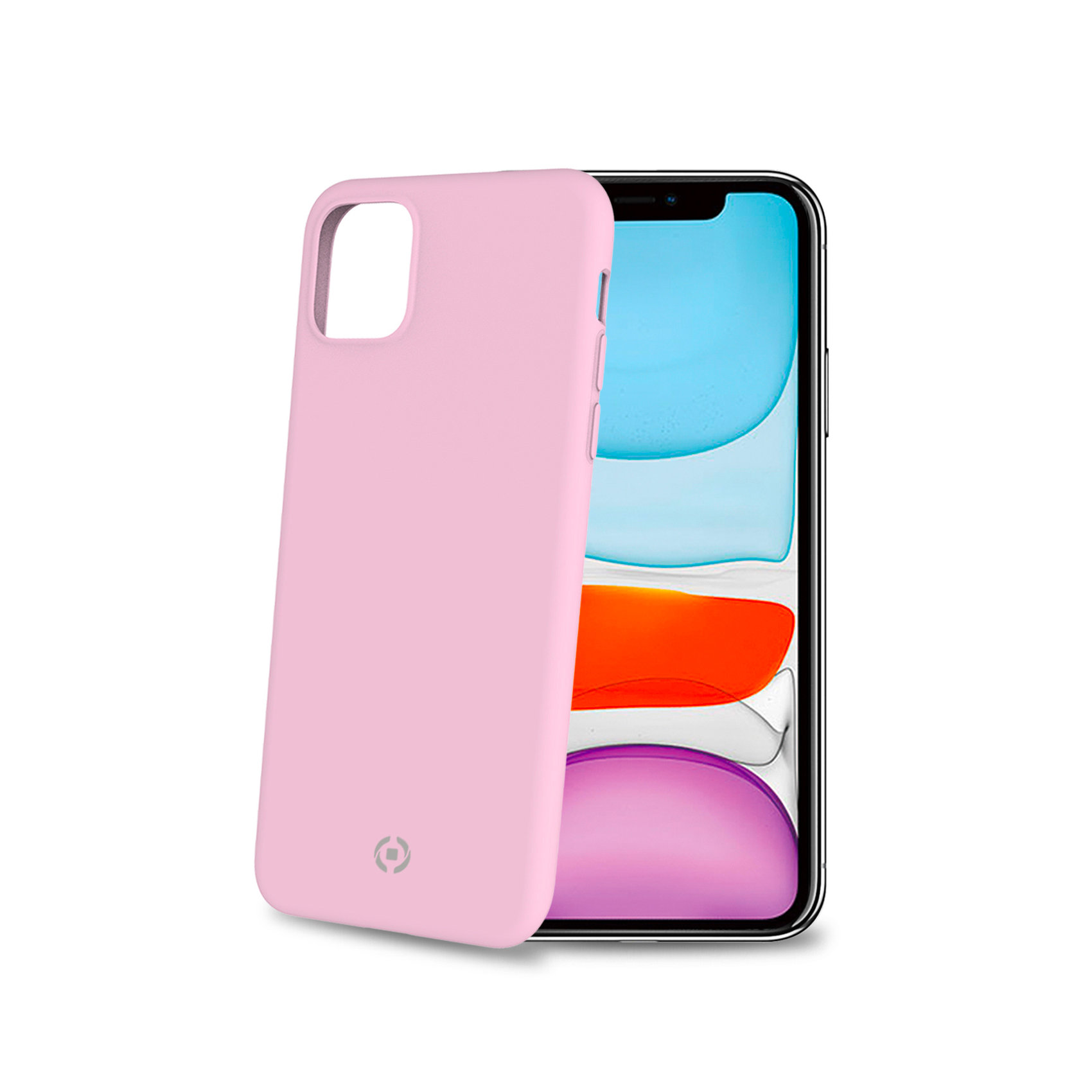 CELLY FEELING - Cover morbida in silicone liquido con finitura soft touch e bordi anti scivolo colore rosa compatibile con Apple iPhone 11