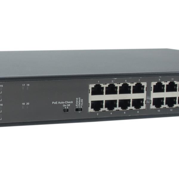 LEVELONE FGP-2031 - SWITCH 20-PORTE FAST ETHERNET POE 270W, 16x PoE, 2x Gigabit RJ45 + 2x Gigabit SFP 8