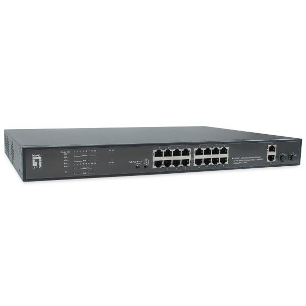 LEVELONE FGP-2031 - SWITCH 20-PORTE FAST ETHERNET POE 270W, 16x PoE, 2x Gigabit RJ45 + 2x Gigabit SFP 9
