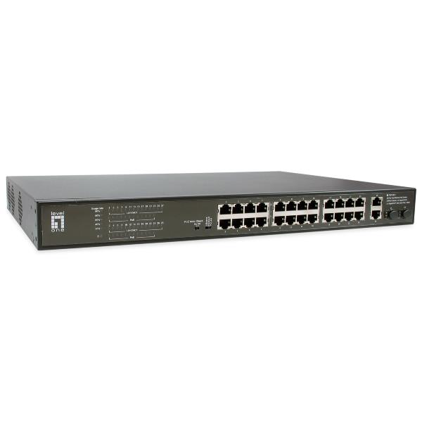 LEVELONE FGP-2831 - SWITCH 28-PORTE FAST ETHERNET POE 390W - 24x PoE + 2x Gigabit RJ45 + 2x Gigabit SFP 2