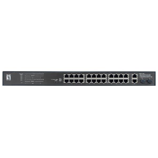 LEVELONE FGP-2831 - SWITCH 28-PORTE FAST ETHERNET POE 390W - 24x PoE + 2x Gigabit RJ45 + 2x Gigabit SFP 6