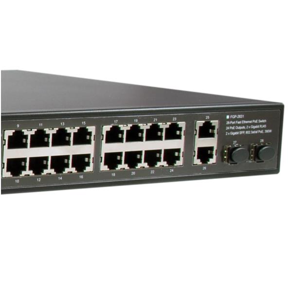 LEVELONE FGP-2831 - SWITCH 28-PORTE FAST ETHERNET POE 390W - 24x PoE + 2x Gigabit RJ45 + 2x Gigabit SFP 9