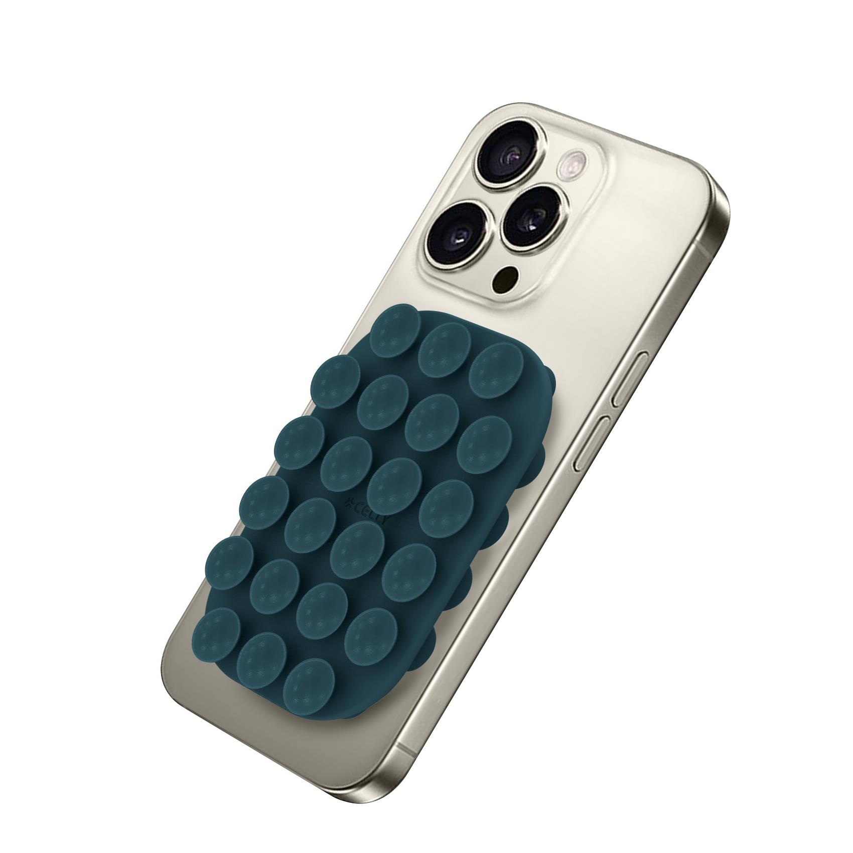 CELLY FIXSQUARE- Ventosa d applicare sul retro dello smartphone, utilizzo video e selfie, materiale silicone, tenuta forte, forma quadrata