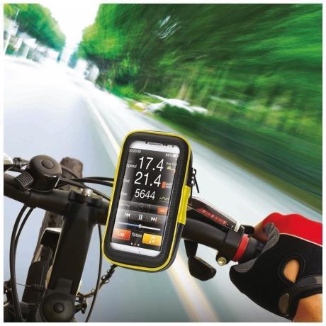 FLEXBIKE - Supporto universale per smartphone, utilizzo con manubri tubolari di bici e ebike, custodia impermeabile, compatibile con smartphone fino a 6.2" dimensione display 2