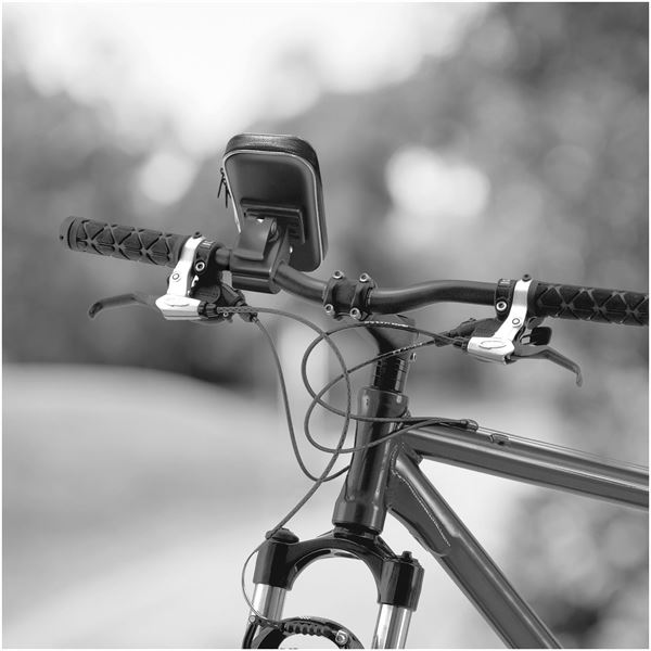 FLEXBIKE - Supporto universale per smartphone, utilizzo con manubri tubolari di bici e ebike, custodia impermeabile, funzione touch screen, morsetto regolabile 4