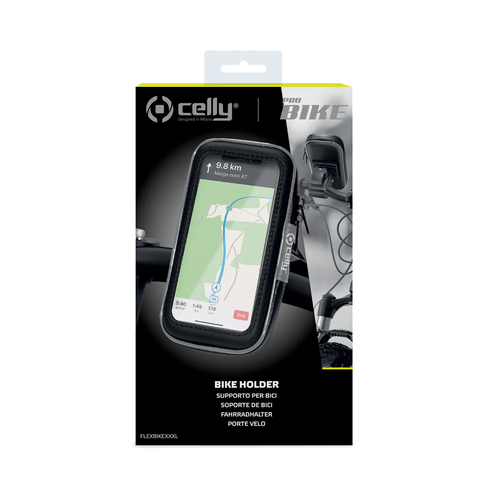 FLEXBIKE - Supporto universale per smartphone, utilizzo con manubri tubolari di bici e ebike, custodia impermeabile, funzione touch screen, morsetto regolabile 5