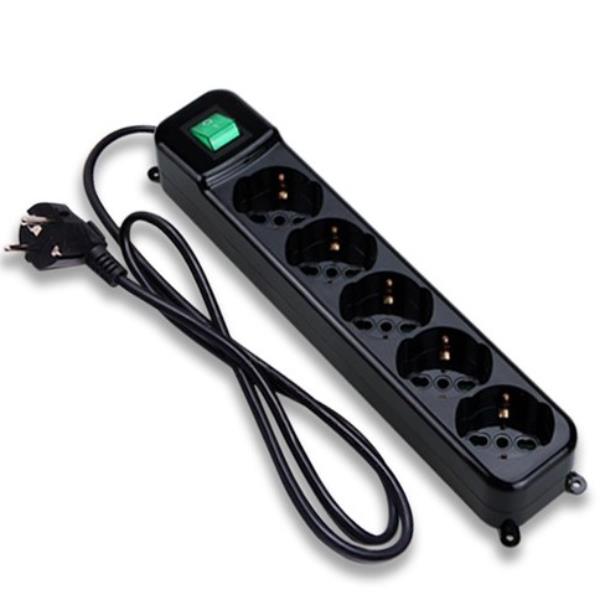 NEO MULTIPRESA TECNOWARE FILTRATA 5 POSTI inclinati 45° Tipo Schuko/Italia 10/16A, + INTERRUTTORE Nera FMP5GIG