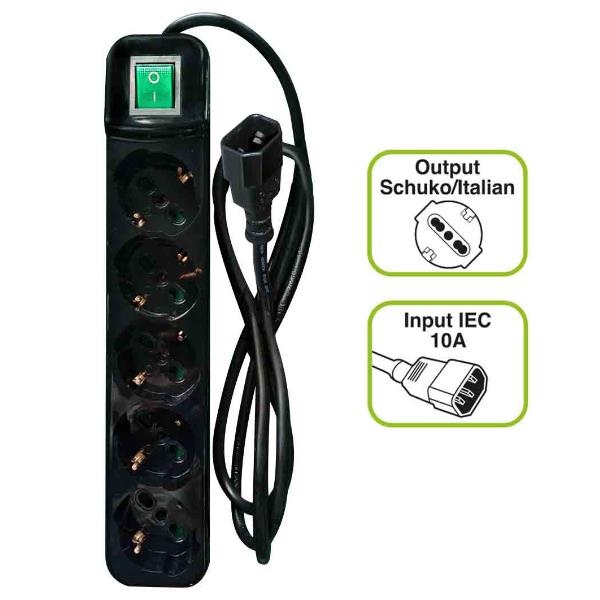NEO POWER CLEANER 5: INGRESSO IEC - 5 USCITE ITALIA/SCHUKO - TOGETHER ON