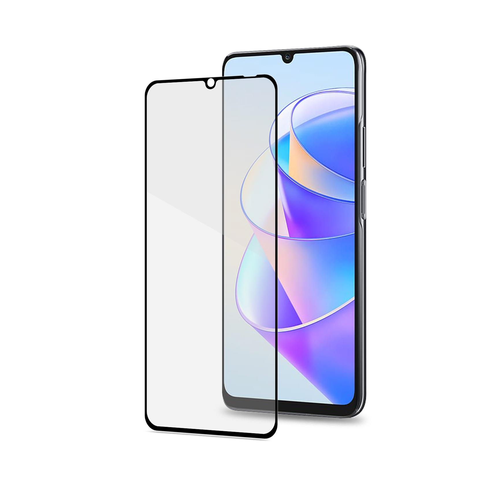 FULLGLASS - Vetro 9H con bordo colorato nero compatibile con Honor X7a/ Honor X7 3