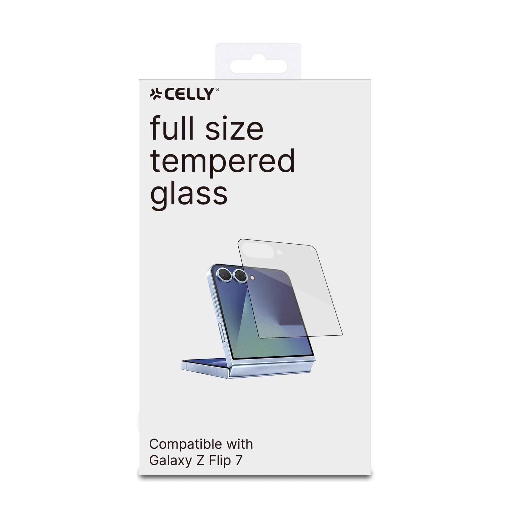 FULLGLASS - Vetro 9H con bordo colorato nero compatibile con Samsung Galaxy Z Flip 8/ Z Flip 7/ Z Flip 7 Enterprise Edition 4