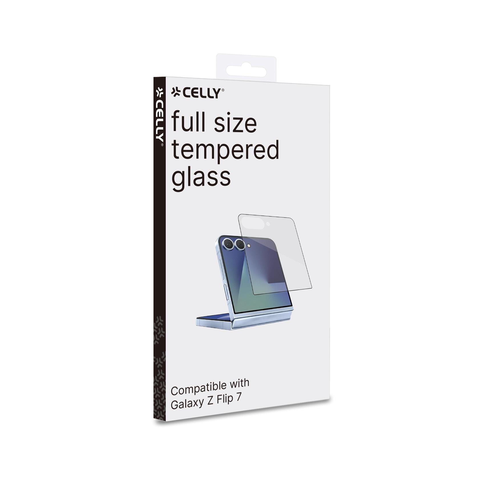 FULLGLASS - Vetro 9H con bordo colorato nero compatibile con Samsung Galaxy Z Flip 8/ Z Flip 7/ Z Flip 7 Enterprise Edition 5