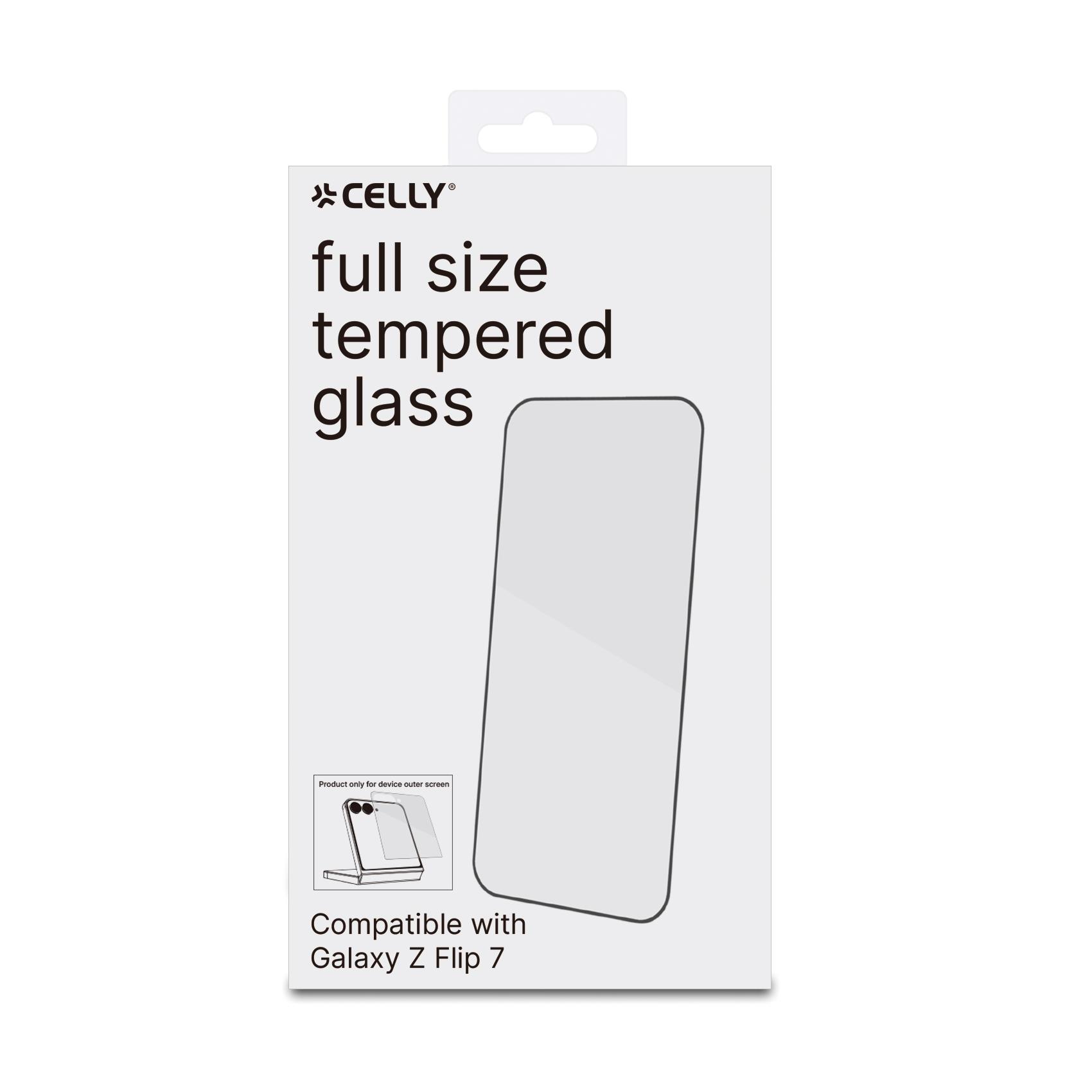 FULLGLASS - Vetro 9H con bordo colorato nero compatibile con Samsung Galaxy Z Flip 8/ Z Flip 7/ Z Flip 7 Enterprise Edition 6