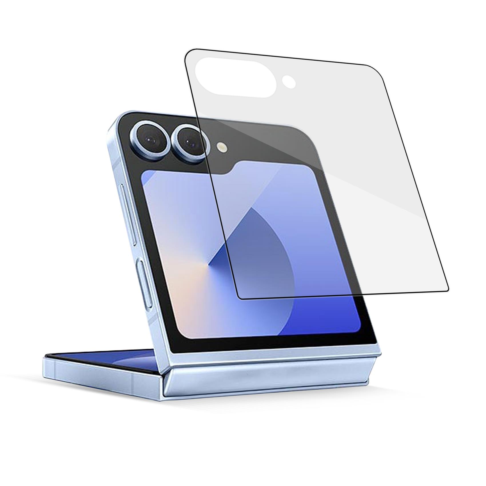 CELLY FULLGLASS - Vetro 9H con bordo colorato nero compatibile con Samsung Galaxy Z Flip 7 FE/ Z Flip 6/ Z Flip 6 EE