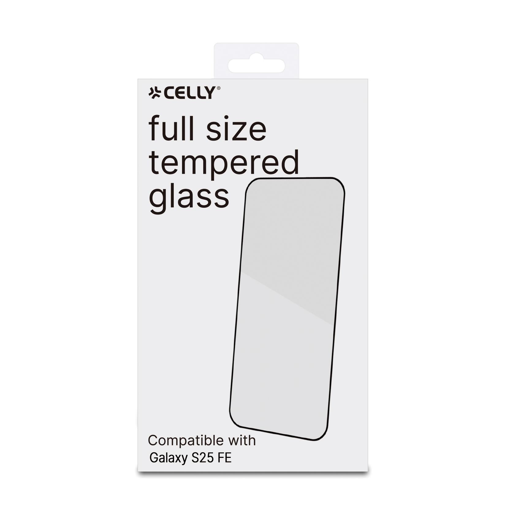 FULLGLASS - Vetro 9H con bordo colorato nero compatibile con Samsung Galaxy S25 FE 3