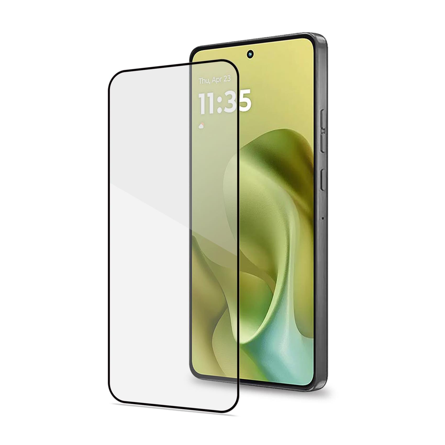 CELLY FULLGLASS - Vetro 9H con bordo colorato nero compatibile con Motorola G86/ G86 Power