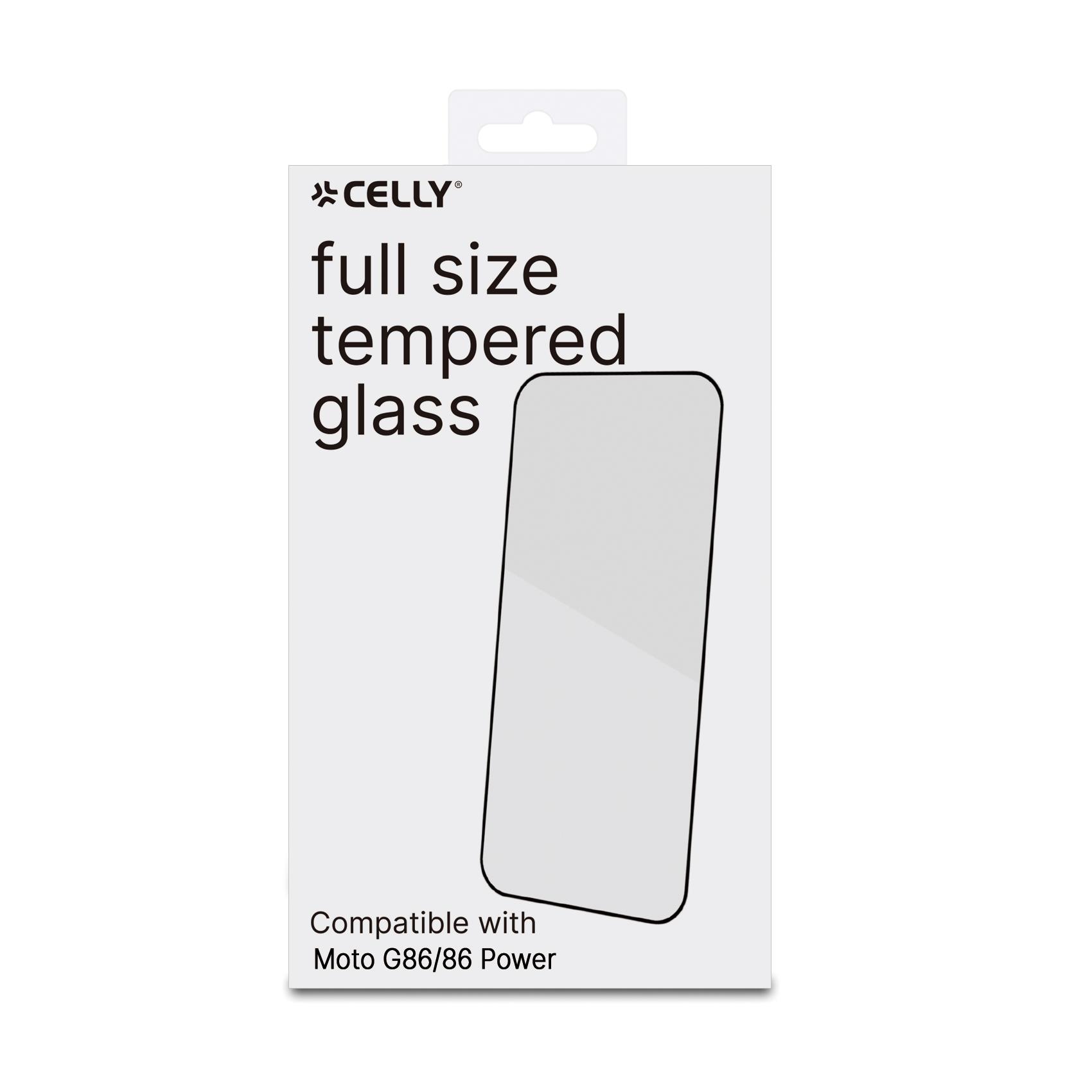 FULLGLASS - Vetro 9H con bordo colorato nero compatibile con Motorola G86/ G86 Power 3