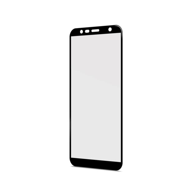 FULLGLASS - Vetro 9H con bordo colorato nero compatibile con Samsung Galaxy J4+ 3