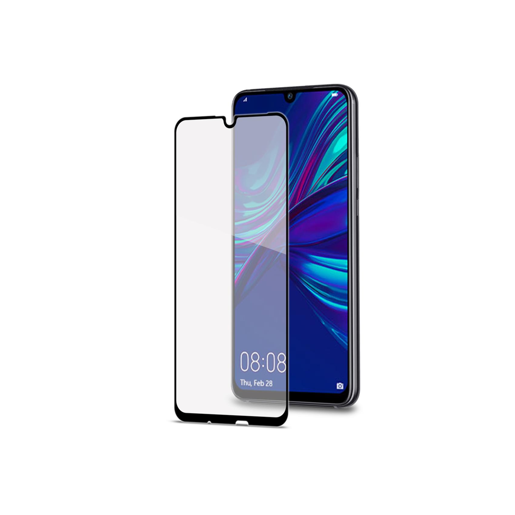 FULLGLASS - Vetro 9H con bordo colorato nero compatibile con Huawei P Smart+ 2019 5