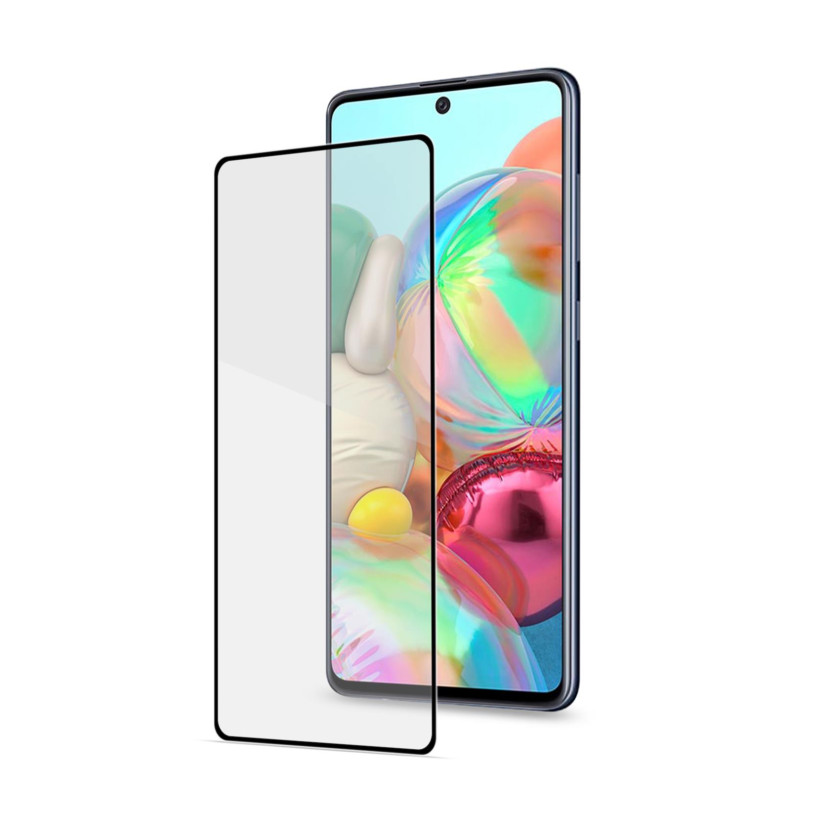 FULLGLASS - Vetro 9H con bordo colorato nero compatibile con Samsung Galaxy A72 5G/ A72 4G/ A73 5G 5